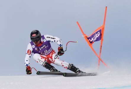 Ondřej Bank při tréninku v Lake Louise